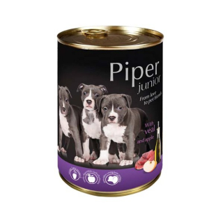 PIPER JUNIOR s telecím a jablky, konzerva pro štěňata 400g