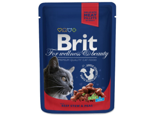 Brit Premium Cat Pouches s hovězím a hráškem 100g