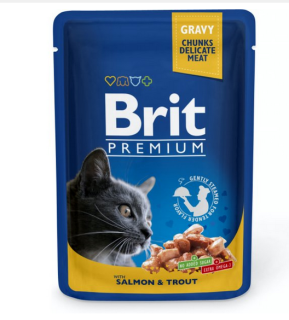 Brit Premium Cat Pouches s lososem a pstruhem 100g