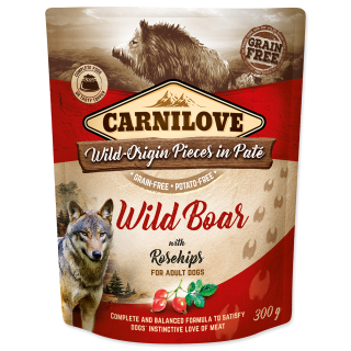 Kapsička CARNILOVE Dog Paté Wild Boar with Rosehips 300g