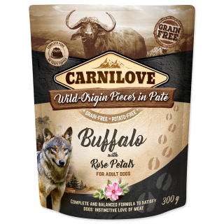 Kapsička CARNILOVE Dog Paté Buffalo with Rose Petals 300g