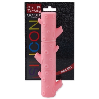 Hračka DOG FANTASY silikonová větev růžová 21 cm 