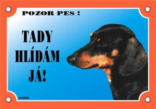 Cedule na vrata Jezevčík hladkosrstý tmavý