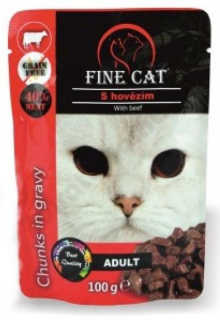 FINE CAT kaps.hovězí ve šťávě 100g