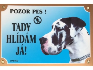 Cedule na vrata Doga harlequin
