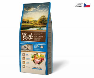 Sam's Field Low Grain 4300 Power Chicken & Potato, superprémiové granule pro dospělé psy s vysokými nároky na výdej energie, 13 kg