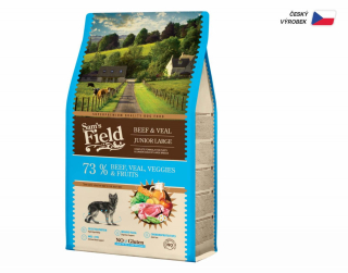 Sam's Field Gluten Free Beef & Veal Junior Large, superprémiové granule pro štěňata a mladé psy velkých a obřích plemen, 2,5 kg