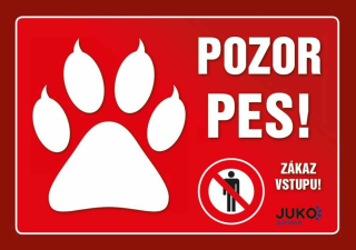 Cedule na vrata POZOR PES