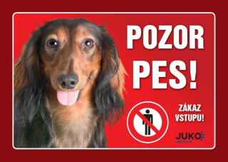 Cedule na vrata Jezevčík dlouhosrstý hnědý