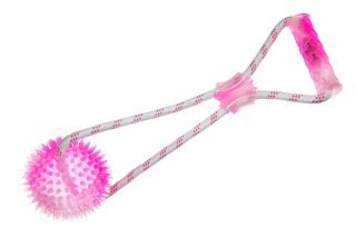 Přetahovadlo bavlněné s míčem - růžové