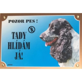 Cedule na vrata Anglický kokr černobílý