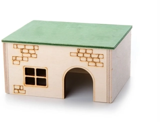 Domek - Dřevěný kvádr pro křečky, 13×10×7 cm
