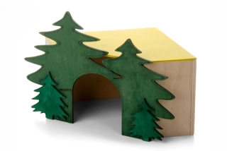 Dřevěný domek Les pro králíky, 19,5×19,5×19 cm