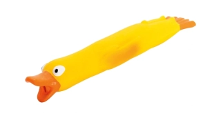 Hračka - Kachna "kamikaze"s křupavým zvukem, 19 cm, žlutá