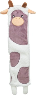  Hračka - kráva, recyklovaná hračka pro psy, šustící, 51 cm, polyester, bílá/fialová