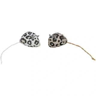 Myška plyšová s catnipem, 5 cm, 2 ks v balení, leopardí