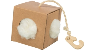Box s hnízdícím materiálem, 9x9x9 cm/ 6g, karton/kapok