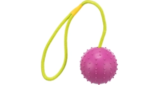 Vrhací míč hrbolatý na šňůře 7cm / 30cm