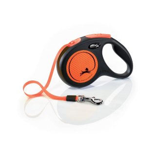 Flexi New Neon M pásek 5m/25kg oranžová