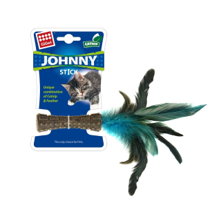 Hračka - Johnny Stick Catnip s modrými peříčky